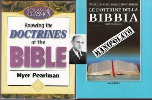 Copertine in inglese e in italiano del libro: dottrine della Bibbia, con al centro Myer Pearlman